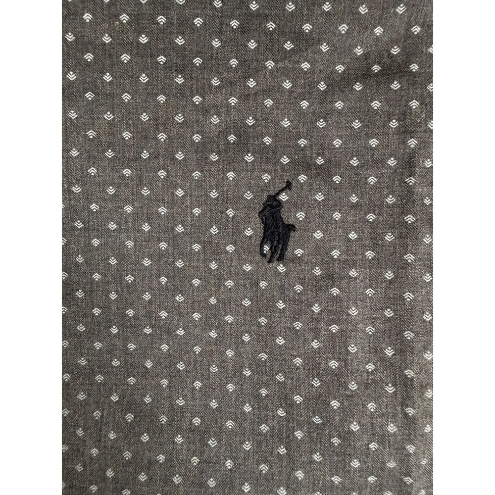 Polo Ralph Lauren Blue Geometric All Over Print Button L/S Shirt Men L Slim Pony
